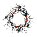 SpiderSpook LED Halloweenkranz – Vampir‑ & Spinnen‑Dekoration für Türen & Fenster – Rote Fledermaus