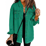 Tahlira - Locker geschnittene Jacke – Grün