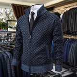 Maximilian | Premium-Strickjacke mit Reißverschluss – Blau