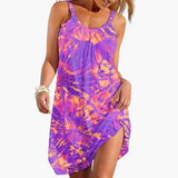 Ärmelloses Strandkleid Damen - Leichtes Sommer Tie-Dye – Lila