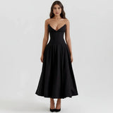 Larissa | Damen Korsett Midi Kleid Besondere Anlässe – Korsett Midi Elegant 2026 – Schwarz Laarni
