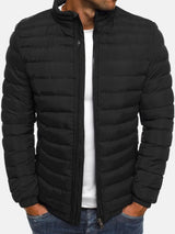 Wasserdichte Steppjacke für Herren – Schwarz