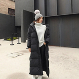 Winterjacke Damen Lang Gepolstert | Mit Kapuze und Reißverschluss – Schwarz