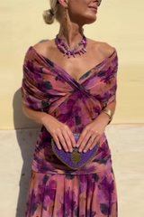 Louise | Elegantes Maxikleid für Feste mit V-Ausschnitt – Verzauberten Garten