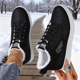 Arlena – Winter Schnürsneaker Mit Fellfutter – Schwarz