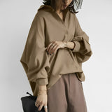 Brittney - Lässige Oversized-Bluse – Khaki