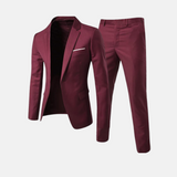 Alonzare™ | Klassisches Ensemble (Jacke + Hose) – Weinrot