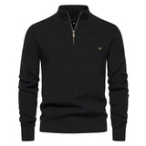 Gianni - Stilvoller Zip-Up Pullover – Schwarz