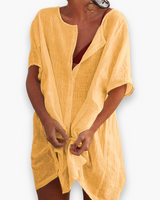Damen Leichtes Strandkleid | Entspannt – Gelb
