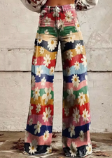 Anzhela - Weite Hose mit buntem Druck – Multicolor 2