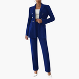Zweiteiliger Anzug mit Damen - Blazer und geraden Hosen – Königsblau