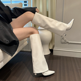 Alora - vielseitige hohe Stiefel für Damen – Weiß