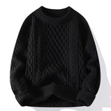 Damen Pullover | Klassischer Strick mit Zopfmuster – Schwarz