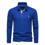 Herren-Poloshirt mit langem ärmelschnitt | Alltagstauglich – Blau