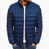 Elegante Steppjacke - Herren Winterjacke mit Reißverschluss – Marineblau