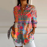 Britta | Elegante Blumenmuster Bluse – farbenfroh