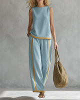 Leila | Elegantes Zweiteiliges Set mit Modernem Touch – Blau
