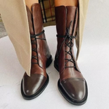 Stiefelette Damen Absatz Warm | Elegant Schnürung – Braun