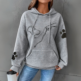Damen Pullover | Kapuzenpullover mit Aufdruck – Grau