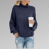 Gemütlicher Damen Strickpullover | Rollkragen – Blau