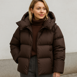 Damen Wintermantel | Gepolsterte Ausführung mit klarer Form – Braun