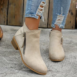 VINA – Orthopädische Lederstiefeletten Mit Reißverschluss – Beige