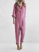 Sveltea - Jumpsuit mit Knopfleiste – Rosa