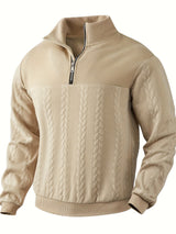 Roman | Eleganter Vintage-Pullover mit Reißverschluss – Khaki