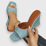 Jasmin – Keilabsatz Sandalen – Hellblau