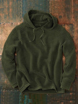 Matthias™ | Strick Hoodie – Olivgrün