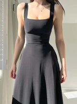 Elegantes Damen Kleid Mit Luxuriösem Stoff - Vielseitig Für Freizeit Und Abendveranstaltungen – Schwarz