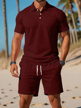 Kelvin - Lässiges Zweiteiliges Sportset – Burgund