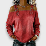 Elama | Off-Shoulder Denim Top – Rot