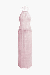 Elise | Romantisches Zweiteiler-Set mit Plissee-Top & Maxirock – Rosa