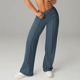 Samanda – Hose Mit Hoher Taille Und Weitem Bein – Blau