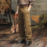 Antonio | Lässige gerade Cargohose für Herren im Retro-Stil militärgrün – Caramello