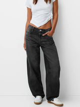 Baggy Jeans Damen | Locker Geschnitten Mit Geradem Bein – Schwarz