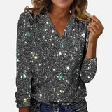Yinthe – Diamantbluse Mit V-Ausschnitt – Schwarz