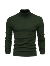 Pullover Herren Rollkragen Slim Fit | Langarm Smart Casual – Dunkelgrün