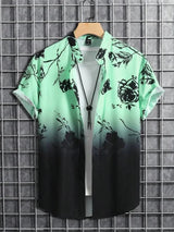 Tropisches 3D-Blumen-Hawaii-Hemd – Stil und Komfort in einem – Grün Schwarz
