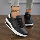Sable - Plateau-Sneaker mit Schnürung in bequemer Passform – Schwarz - Weiß