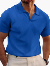 Kurzarm-Polo in lässigem Stil für Herren – Eleganz und täglicher Komfort – Blau