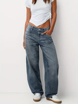 Baggy Jeans Damen | Locker Geschnitten Mit Geradem Bein – Blau