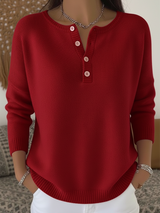 Belen - Softtouch-Henley-Sweatshirt – Rot