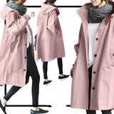 DuraCoat Winddichte Langjacke mit Kapuze – Rosa