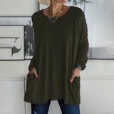 Margot | Tunika-Länge Seitentaschen Top – Grün