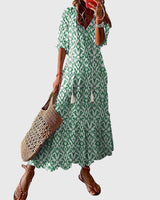 Amalia™ | Retro Bohemian Sommerkleid – Grün