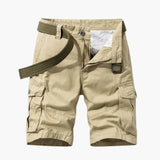 Herren Cargoshorts mit Taschen und Gürtel für den Sommer – Khaki