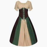 Klassisches Dirndl kleid mit Puffärmeln für Damen - Oktoberfest 2025 – Beige