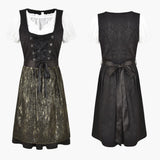 Dirndl Trachten kleid für Damen - Oktoberfest 2025 – Schwarz/Grau